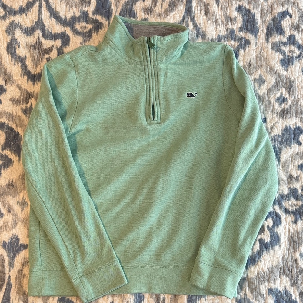 Vineyard Vines Boys Mint Green Saltwater 1/4 Zip